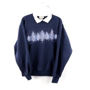 Vintage 90s Streetwear Snow Christmas Sweatshirt